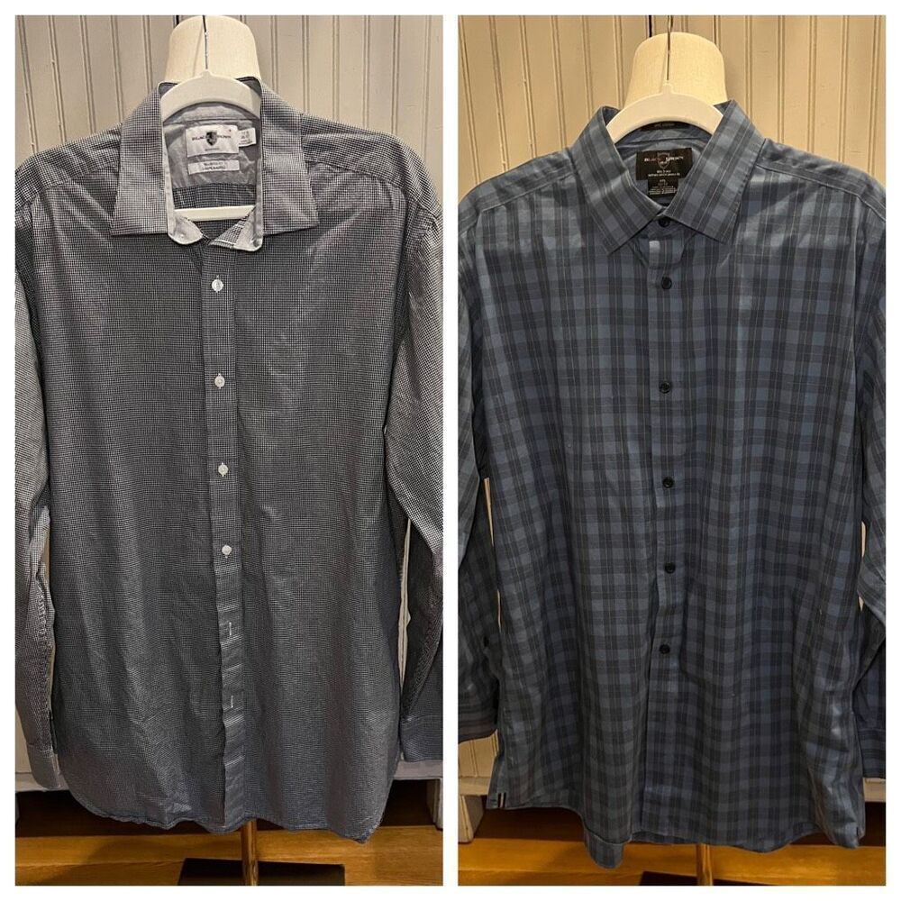 Lot of 2 Black Brown 1826 tailored fit button down shirts